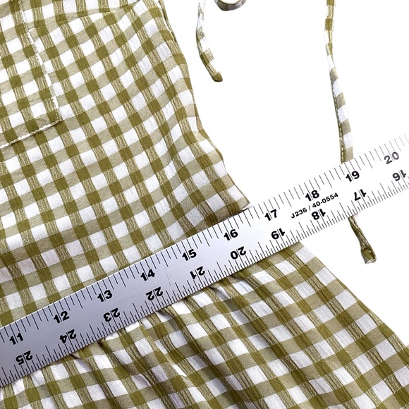 Topshop Tie Sleeve Gingham Mini Dress in Khaki, Size 4 Item 103394573 - Picture 9 of 13